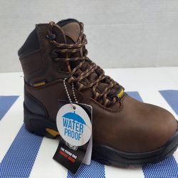 Rhino Men's Leather Work Boots Size 6 WATERPROOF!!! NEW 