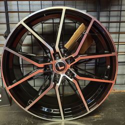 4 New rims size 22x9 5x114.3 black machine $900