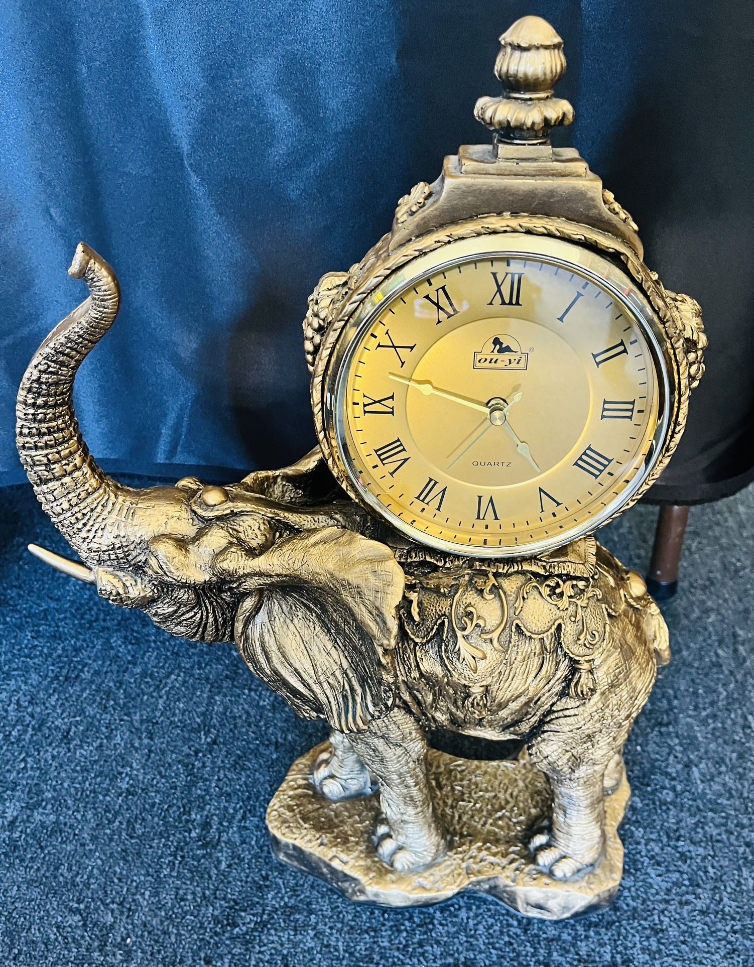 Elephant Statue With A Clock