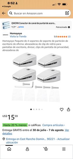 Desk partition  de aluminio para divisores de escritorio, diseñadas para sujetar paneles de privacidad de vidrio o acrílico.Compatibilidad: El diseño 