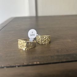 Gold nugget rings