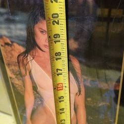 Vintage Snap-on Poster Clock Featuring Stephanie 23x10.5 Used Clock Not Work and scratches 