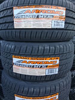 225-45-17 !!! ARROYO SPORT A/S !!! $300 LAS 4 LLANTAS MONTADAS Y BALANCEO INCLUIDO 👌
