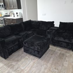 Sofa Sectional(Reversible/Black,Gray or Brown)