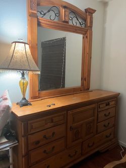 Solid Pine Wood Bedroom Set Gently Used
