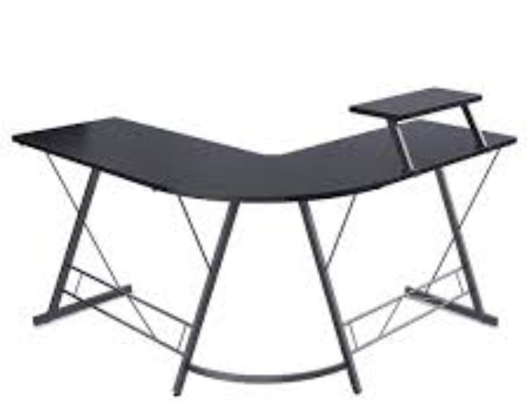 Dimension Black & Red Computer Corner Desk L- Shaped 71.5"