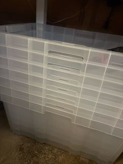 17 gallon Home Depot Clear Totes