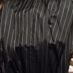 Men's Casual Silk Shirt Long Sleeve 2XXL 