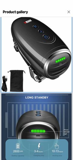 WMARK Barber Massager/Cordless HandheldMassager, Charge Neck/Legs/Hand/FaceMassager, 2 Massage Nodes 2600AMH,Black