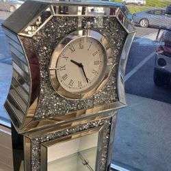 Bling Bling Clock Grandfather Queen Mirrored Furniture  New Was $799 Now $250