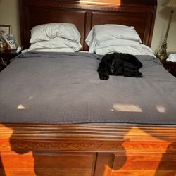 Solid Cherry Wood Bed Frame 