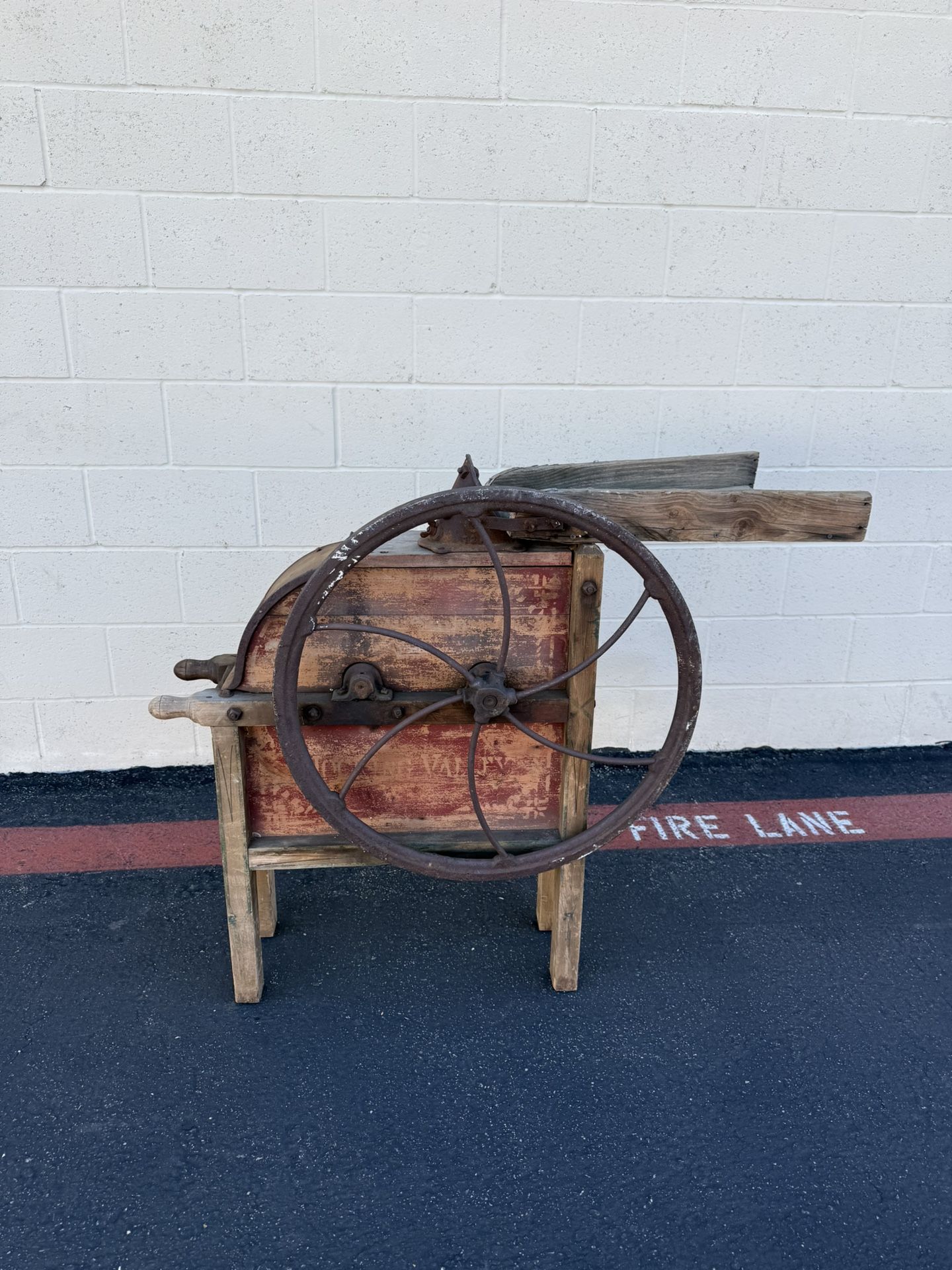 Antique Cast Iron and Wood Farm Grinder