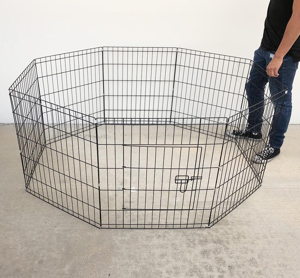 New $35 Foldable 24” Tall x 24” Wide x 8-Panel Pet Playpen Dog Crate Metal Fence Exercise Cage