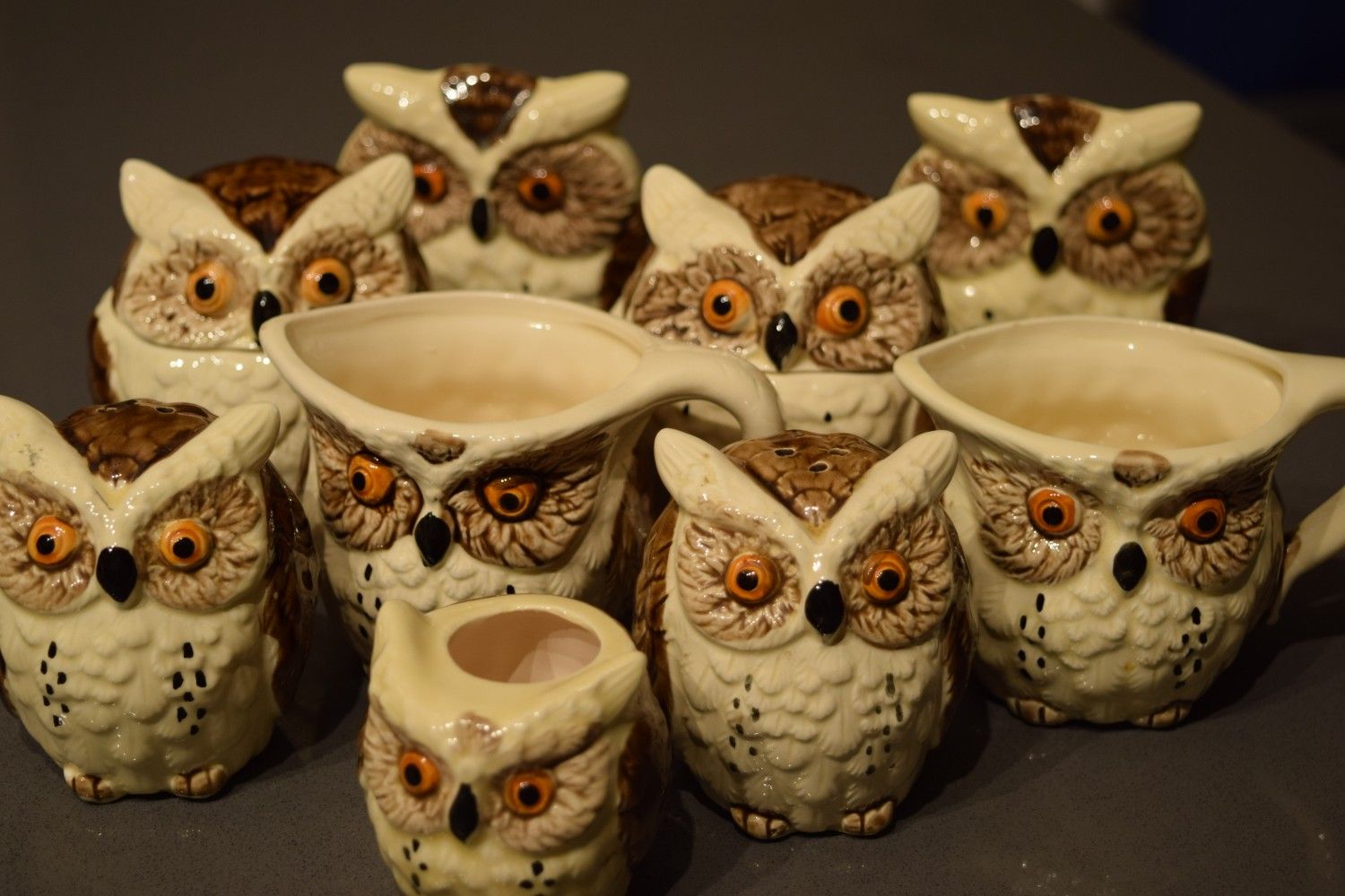 Vintage Owl set for table/decor