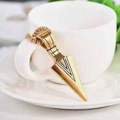 Gold/Silver Plated Stainless Steel Arrow Pendant Necklace Chain