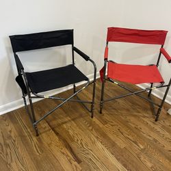 Set of 2 Ozark Trail Director’s Chairs – Red & Black