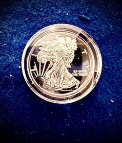 Miniature Walking Liberty Silver Eagle Tribute Coin (15mm) • 1 Gram Fine Silver (.999) • Fractional Silver Round in Protective Capsule