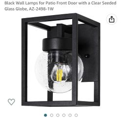 Auzetor Outdoor Wall Light Fixtures, Small Exterior Wall Lanterns, Porch Sconces Wall Mounted Lighting, Modern Black Wall Lamps for Patio Front Door w