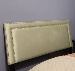 Gray Dupioni Silk Queen Headboard