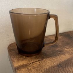 Vintage Pyrex 1400 Smoke Glass Mug Coffee Cup Brown Corning USA