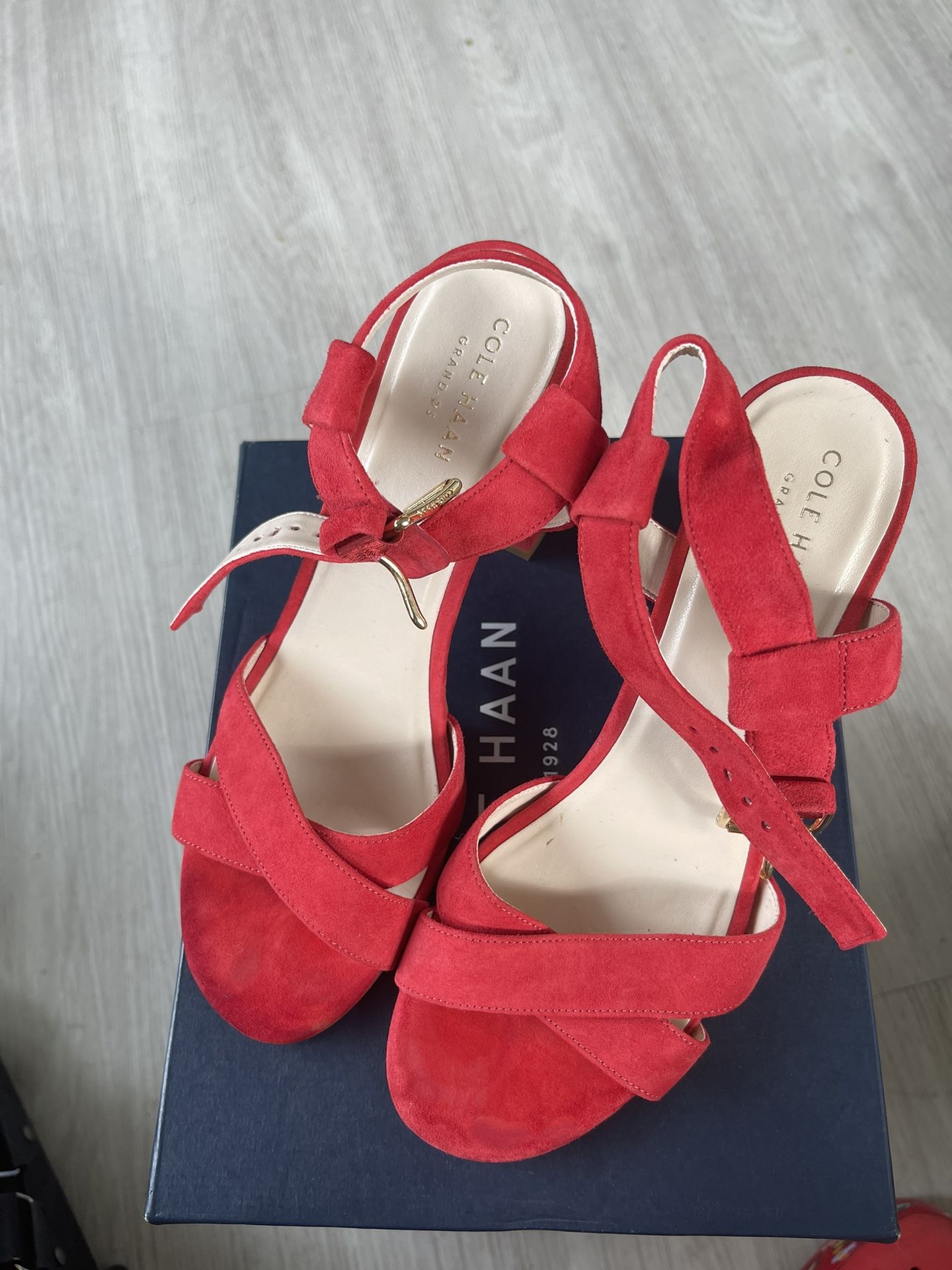 Cole Haan Heels Red Women 7 New.