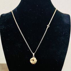 10K Solid Gold Chain and Nugget Pendant 18 Inches Long 