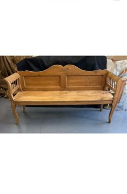 Vintage 6-Foot Entryway Hall Bench with Back - Handcrafted Solid Wood