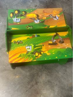 John Deer activity desk for two. Dry erase marker and chalk board