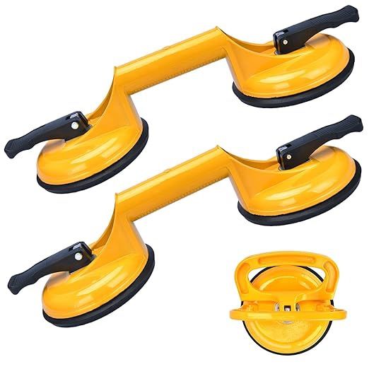 Glass Suction Cups to Lift Large Glass - 2 Pack 8" Heavy Duty Industrial Suction Cups Vacuum Glass Lifter Tile Suction Cup Lifter Tool for Lifting Gla