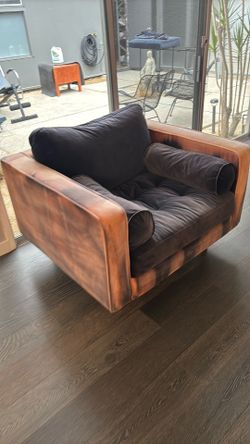 MCM style velvet tie dye club chair ARTICLE
