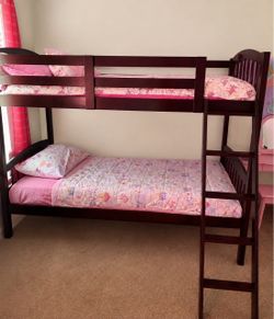 Bunk bed with mattresses