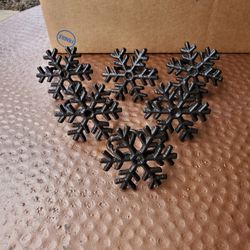 Set Of Six Metal Snowflake ❄️ Napkin Rings