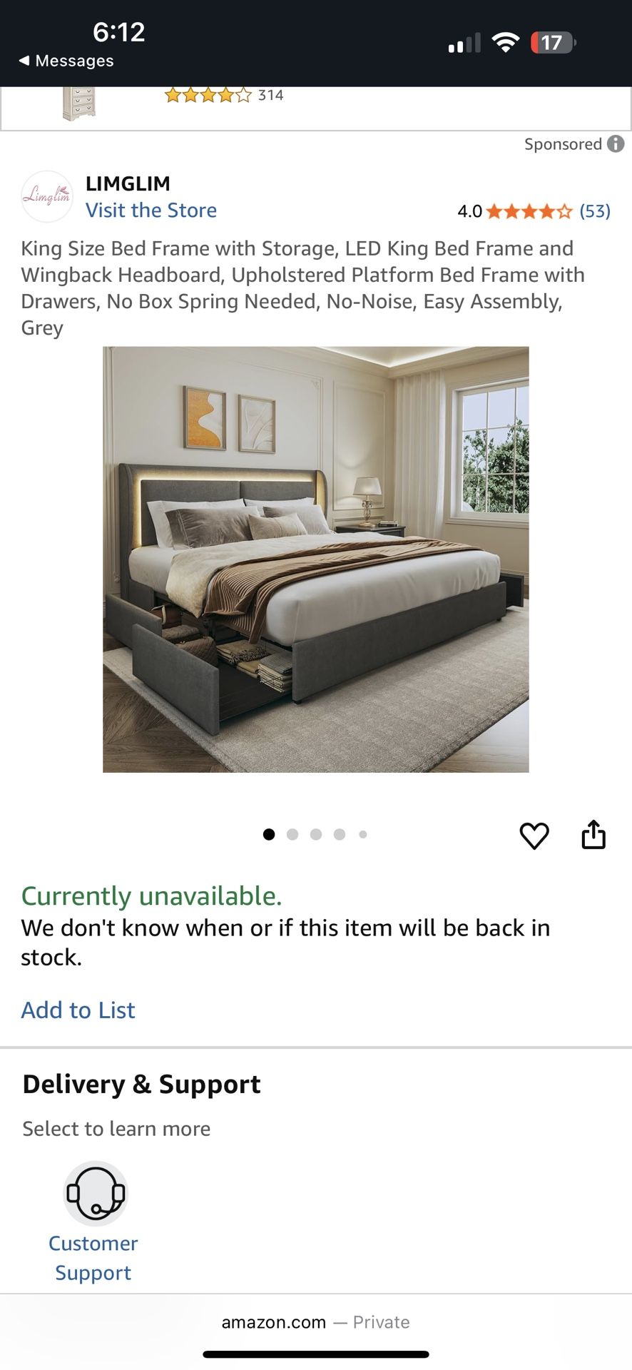 BED FRAME $240