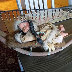Native American papoose doll & cradleVINTAGE