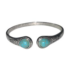 Faux Turquoise Adjustable Bangle Bracelet 
