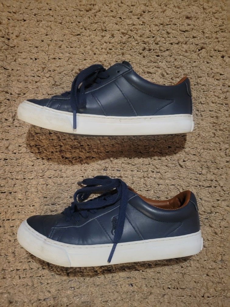 BOYS POLO RALPH LAUREN CASUAL SHOES NAVY BLUE AND PAPER WHITE SIZE 4