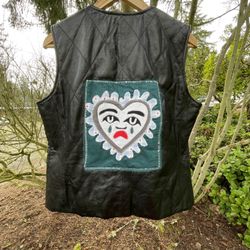 upcycled leather vest