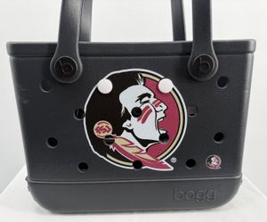 Bogg Bitty Bag Florida State Seminoles Black Small Tote with Clear Zipper Pouch