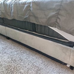 Full Size Bed Frame + Box Spring – Good Condition