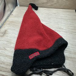 VINTAGE Bula Fleece Tassel Beanie Hat Red Charcoal Winter Ski 90s Cone Dunce