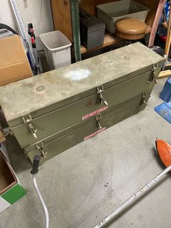 Ammo can Military Style Metal Storage Case with Latches