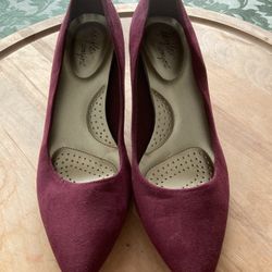 Magenta Suede Heels Size 9.5