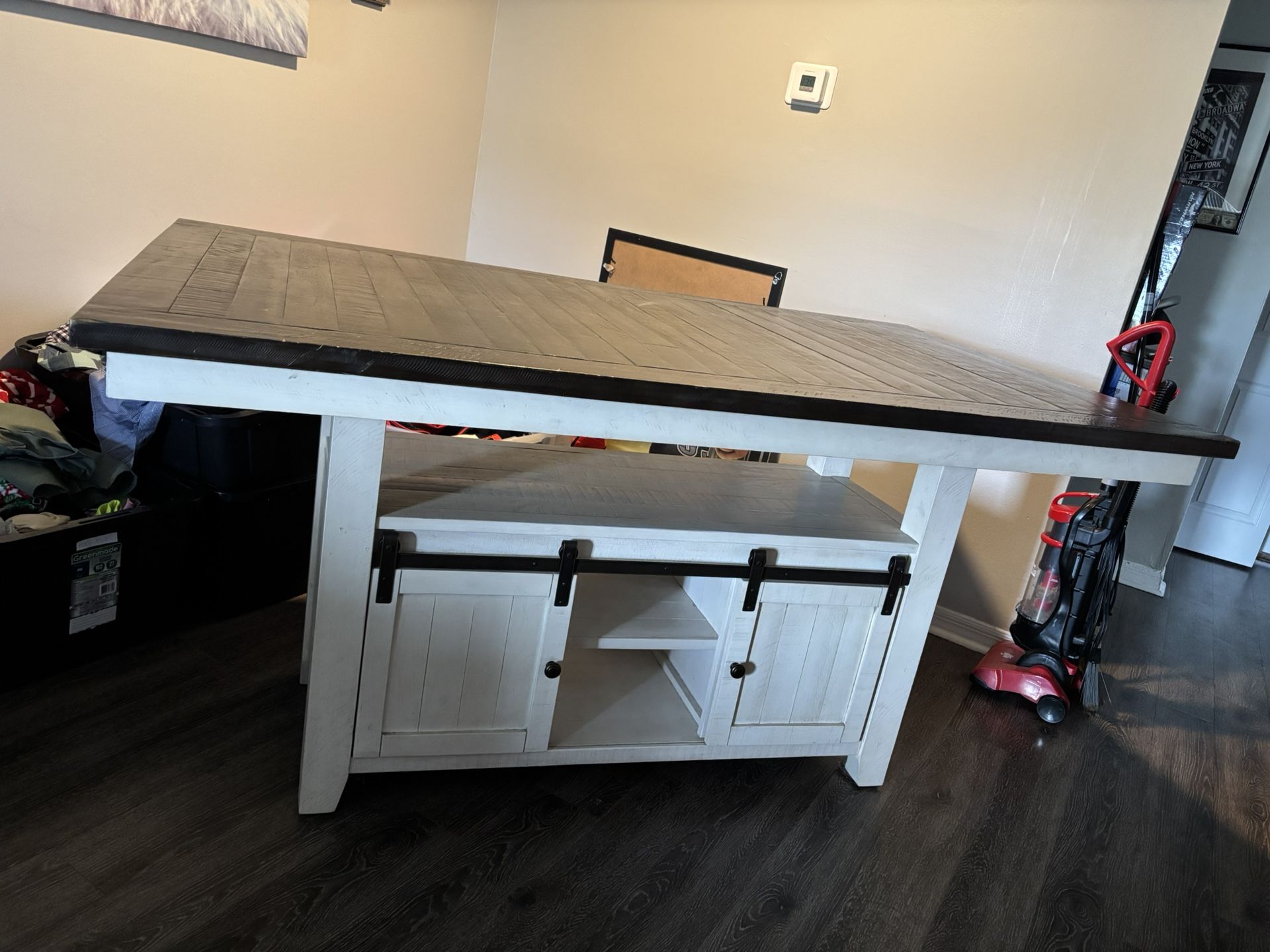 Farmhouse Rustic Pub Table With 4 Matching Chairs