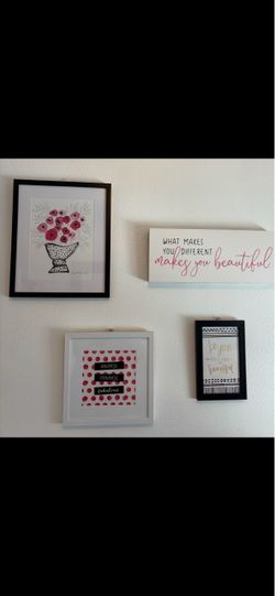 Hobby Lobby Framed Art Wall Decor Pink