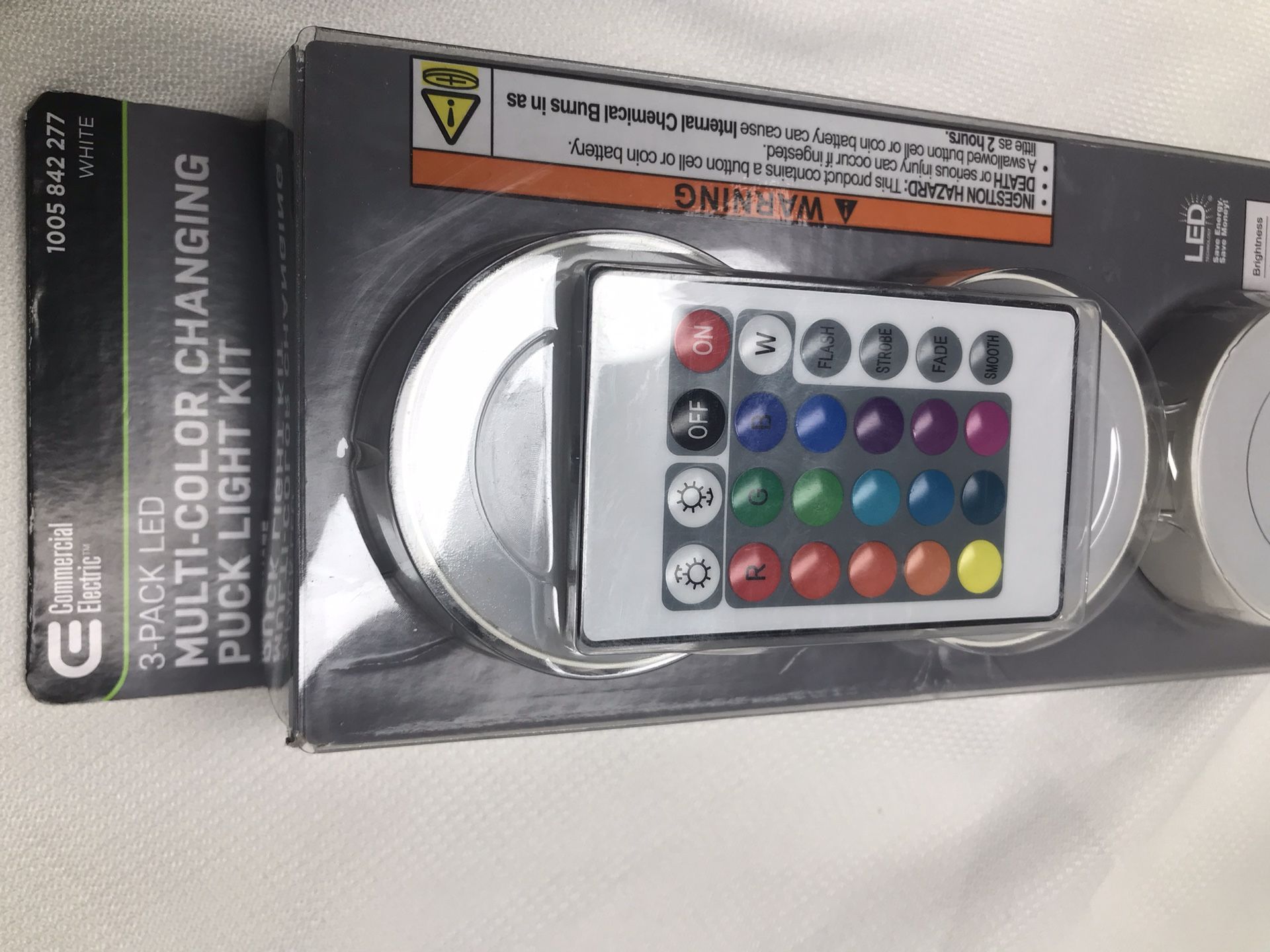 🌈 Plug-in 3-Light LED RGBW Puck Light with Color Changing | Buy One Get One Free 