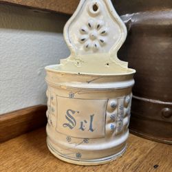 Antique Enamel Salt Holder