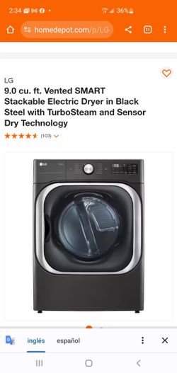 LG GAS DRYER 9.0 CU FT.