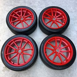 Koing 18in wheels 5x114.3 (5x4.5) Tires 235/40r18 Fit Honda Acura Hyundai Kia Mazda Subaru Toyota