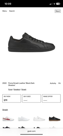 Puma Smash Leather 'Black Dark Shadow'