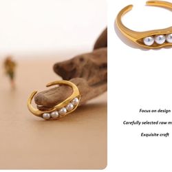 R281 – 316L Stainless Steel Freshwater Pearl Ring!
